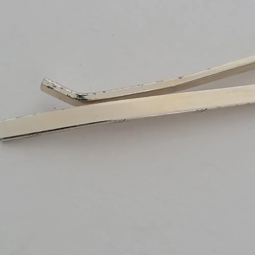 KSD‎ Low Gold Tie Bar Clip Stick Clasp Retro Vintage Small Minimalistic